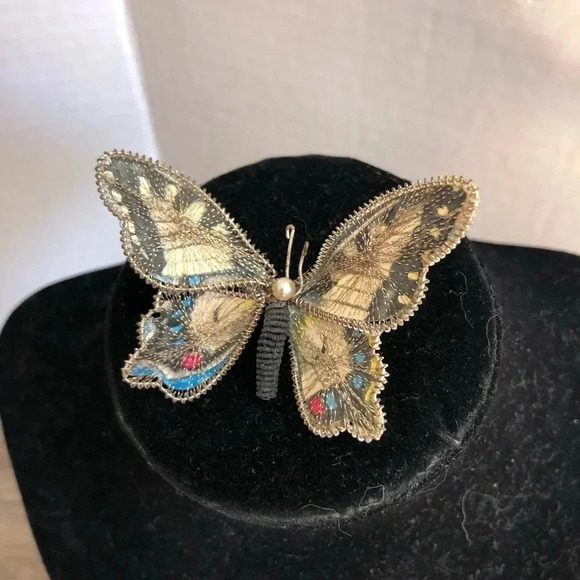Vtg West Germany Handmade Butterfly  Brooch - Picture 1 of 9